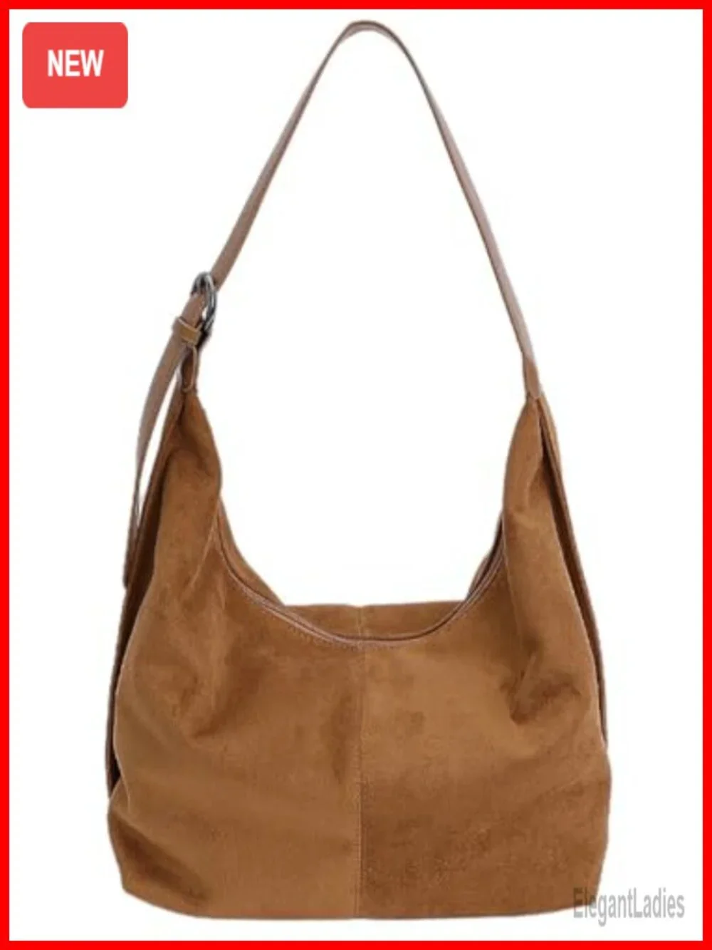 Suede PU Dumpling Bag Convertible Crossbody Handbag Spacious